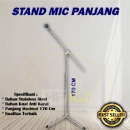STAND MIC STAINLESS STEEL PANJANG stand microphone stainless steell panjang