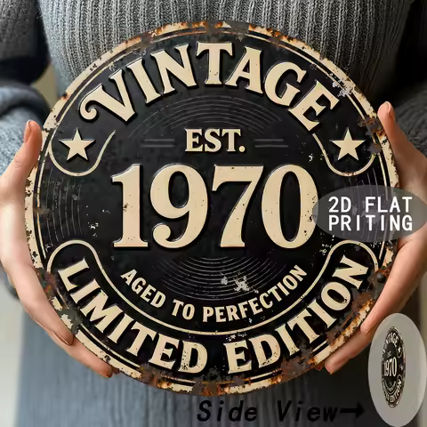 2D Flat, 2D Flat Printing,, Yard Signs& Wall Art, 1pc, Retro "50.04meter Number Metal Aluminum Sign