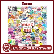 100pcs Motivational Phrases Sticker Inspirational Quotes Graffiti Laptop DIY Waterproof Sticker