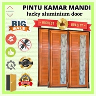 Pintu Kamar Mandi/ Utama/ Kamar Aluminium 70Cm X2M Urat Kayu Kaca