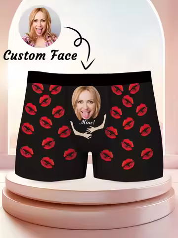 Custom Face Boxers For Men Personalized Photo Valentines Day Gift For Boyfriend Husband Anniversary 