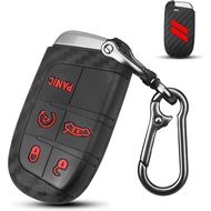 QBUC for Dodge Key Fob Cover 5 Buttons Silicone Key Fob Case for Chrysler Grand Cherokee Dodge RAM C