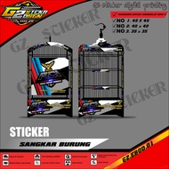 Stiker Decal Sangkar Burung - Sticker Dekal Kandang Ebod Kotak BnR Kosan Radja Company Indonesia RCI