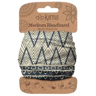 Black/Cream Headband for Women - Medium - Fabric Headband and Stretchy Hair Scarf - Black/Cream