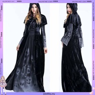 Women's Corpse Bride Costume Halloween Ghost Bride Witch Vampire Black  Dress Scary Halloween Costum