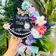 Graduation hat, Silk flower graduation cap decoration. Graduation hat decoration Set