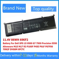 69KF2 Battery For Dell XPS 15 9500 G7 7500 Precision 5550 M15 M17 R3 P100F P45E P91F P87F00 70N2F DVG8M 8FC