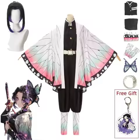 Kochou Shinobu Cosplay Kostuum Anime Shinobu Pruik Haori uniforme Vrouwen maternelle Halloween Kledi