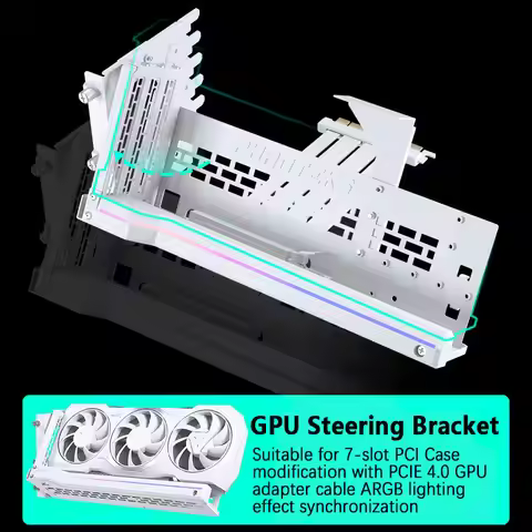 PHANTEKS GPUKT 4.0 ARGB rotatable video cards bracket kit with PCIe 4.0 graphics card adapter cable 