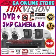 HIK HIKVISION 5MP 4-CHANNEL CCTV Ultra HD 1920P 5.0MP 4CH DVR + Camera Package SET P2P View phone su