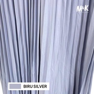 ROK PLISKET PREMIUM / ROK REMPEL / GRADE A / PLISKET SKIRT / ROK LIPET - Biru Silver