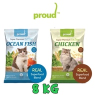 PROUD SUPER PREMIUM CAT FOOD  -CHICKEN/ OCEAN FISH 8KG+FREE  CIAO