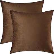 Mixhug Decorative Throw Pillow Covers, Velvet Cushion Covers, Solid Throw Pillow Cases for Couch and