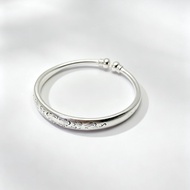 [Qina] S999 Pure Silver Bracelet [Flowers] Matte Retro Style Solid Silver Bracelet