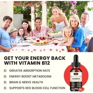Vitamin B12 Liquid Drops Sublingual 10000 mcg, Triple B-12 Complex Supplement, Methyl & Methylcobala