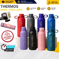 AJ 387 Thermos 500ML Engrave Laser Name Hadiah/Termos Tahan Sejuk Panas/Custom Name/Botol Minum/Boto