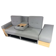 找得 - 梳化床日式科技布可折疊帶茶機客廳小戶型梳化sofa bed 3008(淺灰色8科技布海棉）