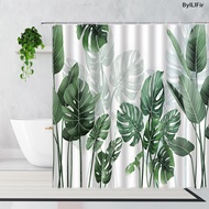 Tropical Monstera Shower Curtains Green Plants Leaves Creative Design Modern Simple Nordic Home Decor Bathroom Curtain Set Hooks