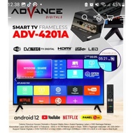 packing kayu TV Digital / Advance Android TV LED 42 Inch ADV-4201A Smart TV Digital