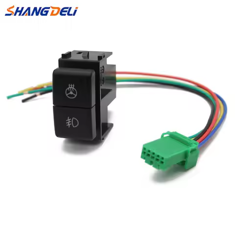 1pc Dual key switch fog light bar steering wheel heating Switch Button for Nissan Patrol Y61 Y62