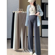 ANNE|Maternity Wide-Leg Pants Thin Ice Silk Maternity Belly Lift [AP60317] Casual Long Wear Summer