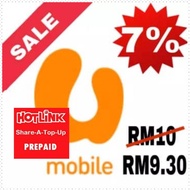 PROMOSI TOPUP MURAH UMOBILE DAN HOTLINK (KONGSI KREDIT) RM10 HARGA RM9.30 SAHAJA! 😱🤑 BELUM TERMASUK 