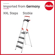 Hailo German 4 Step Safety &amp; Stable Aluminium Household Step Stool/Ladder Wide Steps L100