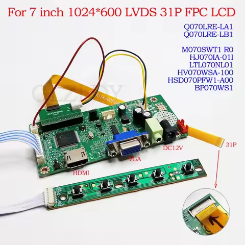 LCD Controller Board For Q070LRE-LB1 LTN070NL02 HJ070IA-01I HV070WSA-100 HSD070PFW1-A00 BP070WS1 102