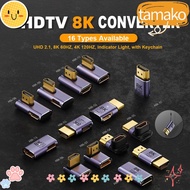 TAMAKO HDMI-compatible Converter, LED Male to Female 8K 60HZ HDTV Adapter, AF-AM UHD 90 Degree HD 2.1 Connector
