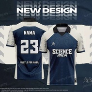 Science Stream/Business/emerald Jersey Viral Tiktiok Name Anime Berkolar Budak Retro Collar Jersey C