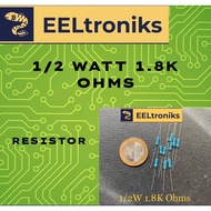 1/2W 1.8K Ohms Resistor 1% 1/2 Watt 1.8K Ohms 10 Pcs per Set