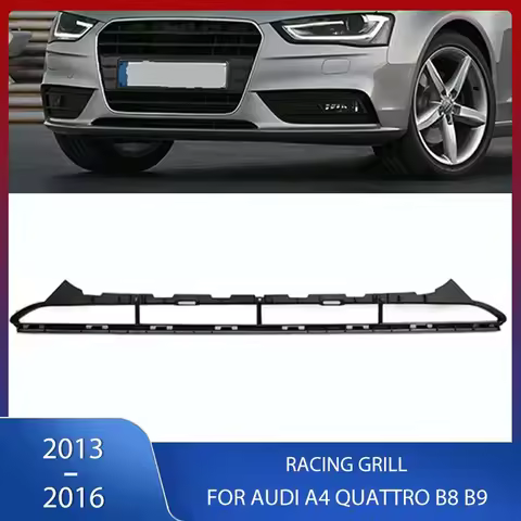 Front Bumper Grille Racing Grill Cover Lower Spoiler Lower Diffuser Lip For Audi A4 Quattro B8 B9 20