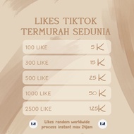LIKE TIKTOK FYP PERMANEN DAN TERMURAH