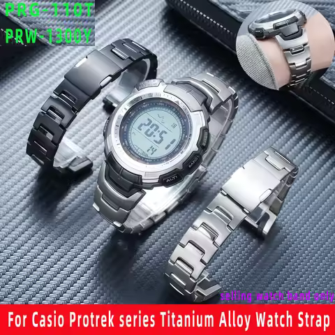 PRG110 Titanium Alloy Lightweight bracelet for Casio PROTREK Mountaineering Watch PRG-110T/Y PRW-130