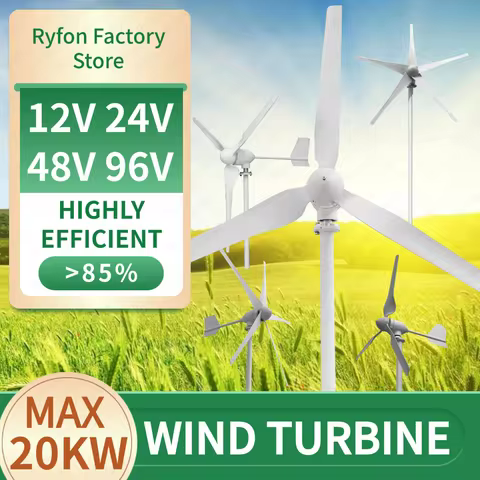 Low Speed 5KW 12V 24V 48V 2KW 3KW MAX 20KW Horizontal Maglev Wind Turbine 10KW 8KW 3/5 Blades Free E