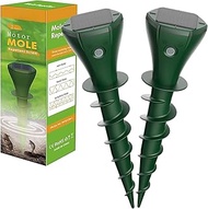 Mole Repeller Test Winner, 2 Mole Deterrent, Solar, Humane Ultrasonic Vibrations, Mole Repel, IP65 V