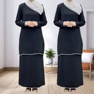 New Sulam Baju Kurung Moden Plain Muslimah Kain Cey Ironless Murah Ready Stock