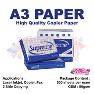 SUPREME A3 PAPER 80GSM 500SHEETS 1 REAM