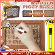 Money Box Piggy Bank Wood Money Bank Reusable Money Box With Saving Goal Tabung Duit Saving Planner 