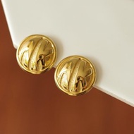 -古董摩登復古金色字母AK圓球夾式耳環 C21