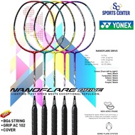 Yonex NANOFLARE Drive Badminton Racket Complete Bag +Grip+Bg 6 ORI Strings