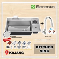 (COMBO Set) SORENTO Honeycomb Multifunctional Kitchen Sink SUS304 + Pillar Mounted Kitchen Mixer Tap