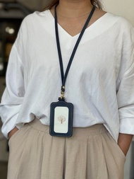 【手作革物】高質感掛頸皮革掛繩(深藍/不含證件套)