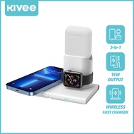 KIVEE Wireless Charger 3 in 1/4 in 1 Multifungsi Pengisi daya nirkabel Fast Charging 15W Qi Smart Daya tarik magnet For iphone iWatch Airpods Apple Pencil Android
