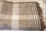 紐西蘭棕米色格紋保暖羊毛毯, 外宿/露營必備