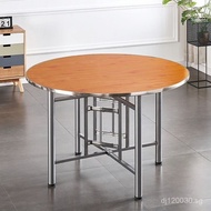 Table for Home and Restaurant, Simple Round Dining Table, Foldable Round Table with Turntable, Large