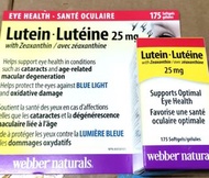 【加拿大直送】現貨 Webber Naturals維柏健 Lutein 特強護眼葉黃素 25mg (175軟膠囊)