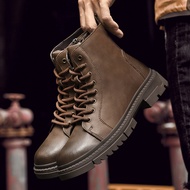 NUDANLAI | รองเท้าบูทหนัง Martin ทรงสูง