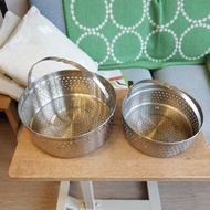 日本製cristel x cherry terrace不銹鋼深鍋用烹飪籃cooking basket 20cm 24cm兩個pot