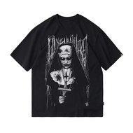 [Cod] 24 Summer American Horror Pattern T-Shirt Printed Short Sleeve Dark Niche High Street Unisex T